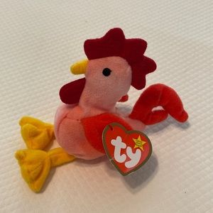 Ty Teeny Beanie Baby Pink Yellow Strut Rooster with Tag McDonald’s Happy Meal
